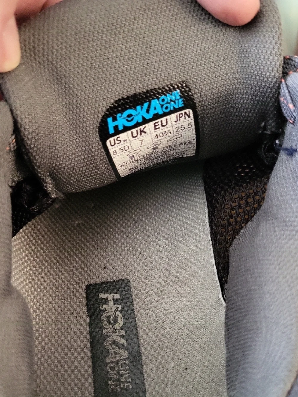 Hoka One One Gray Running Shoes with Coral And Orange Accents - Picture 8 of 12